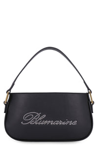 Logo print leather handbag